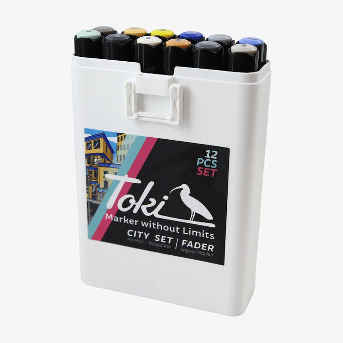 toki-fader-marker-12er-city-set-Verpackung-und-Inhalt