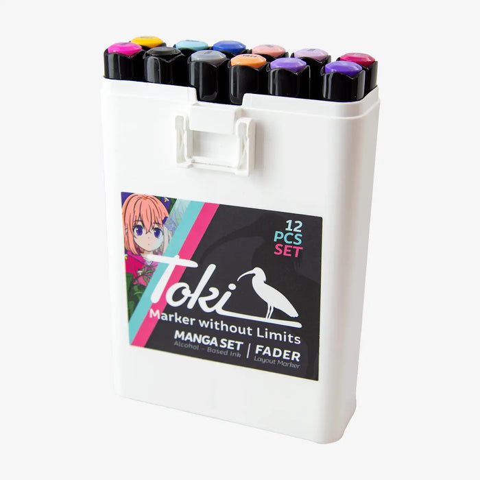 toki-fader-marker-12er-manga-set-Verpackung-und-Inhalt