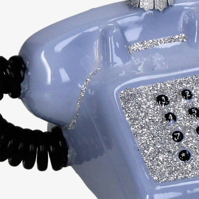 Weihnachtsbaumkugel-Kersten-Retro-Telefon-Glas-Blau-8_8cm-hoch-Produktansicht-vergroessert-vorn