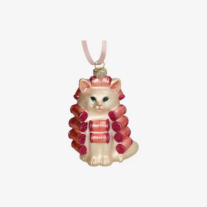 weihnachtsbaumkugel-ornament-glas-katze-pink-10cm-Vorderansicht