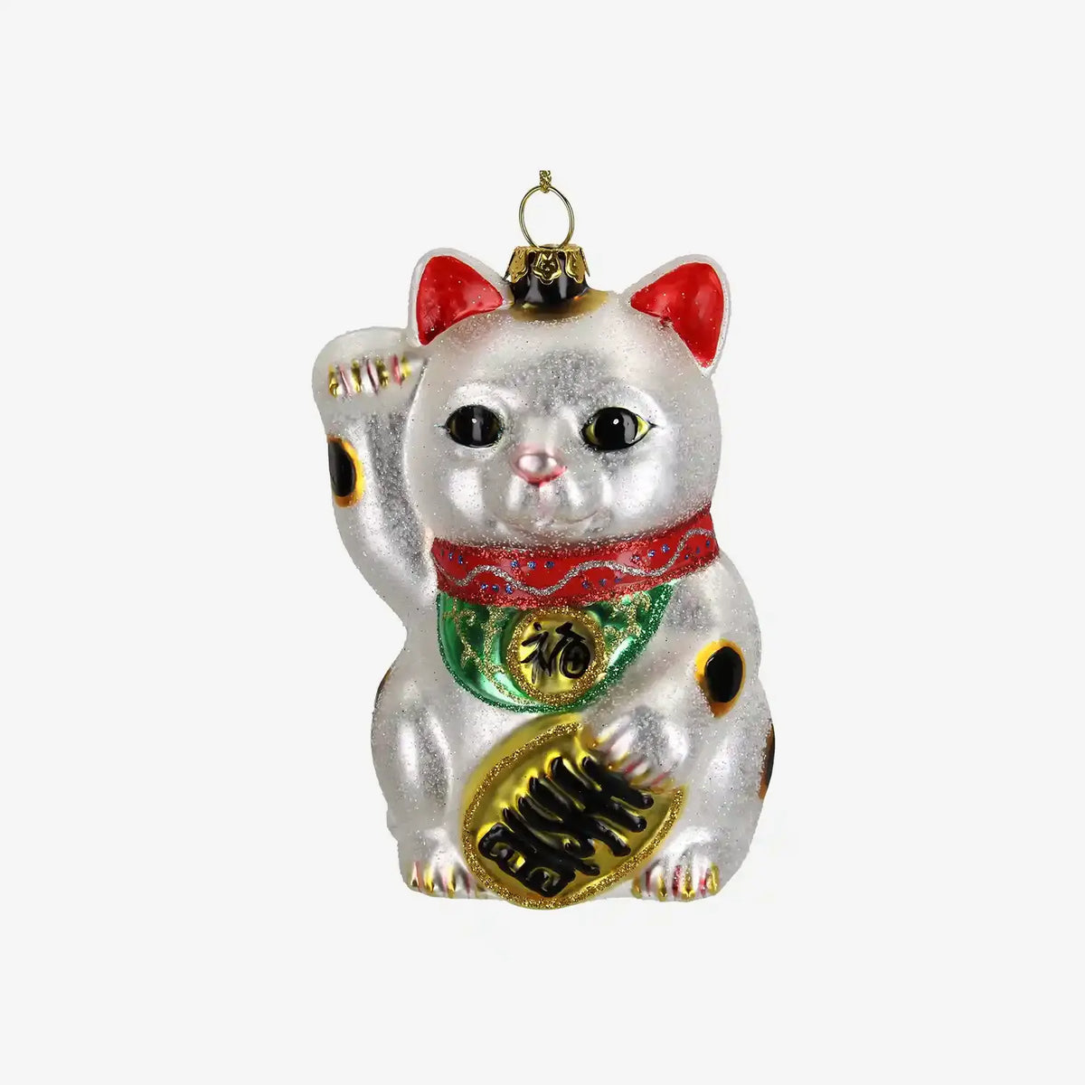 weihnachtsbaumkugel-ornament-glas-lucky-cat-winkekatze-multicolor-10-8cm-Vorderansicht