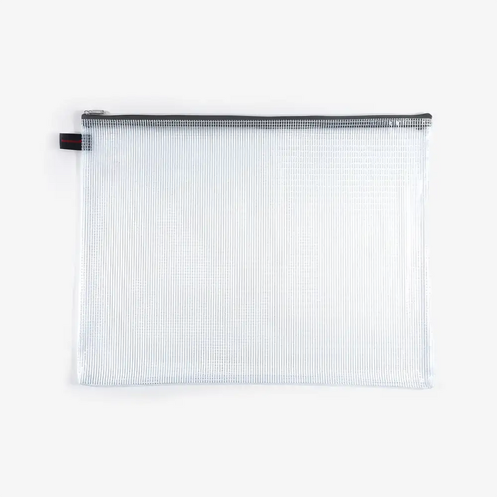 zipper-mesh-tasche-b4-pvc-schwarzer-reissverschluss