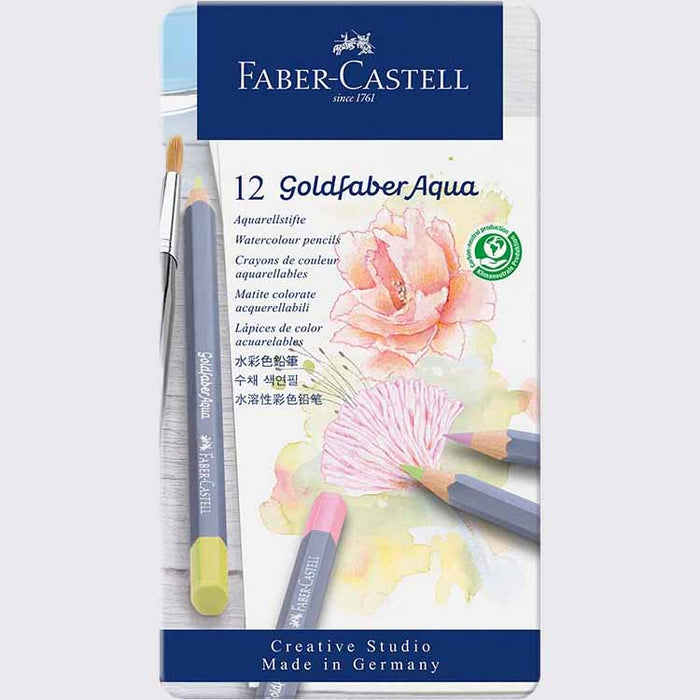 Goldfaber Aqua Aquarellstift / 12er Metalletui / Pastelltöne / Faber Castell