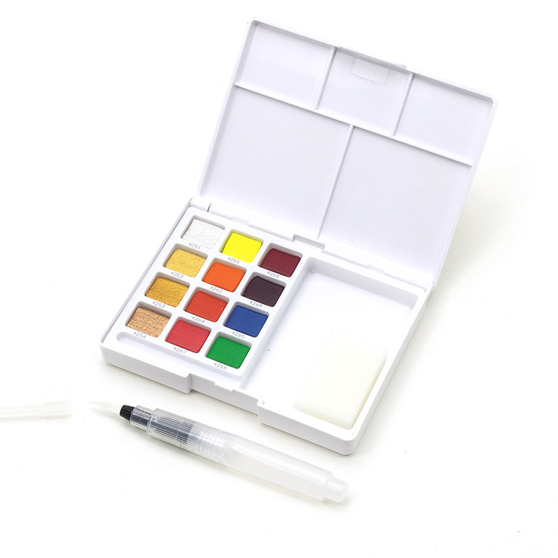 Sakura / Koi / Water Colors / Aquarellfarben / Sketch Box / Sonderfarben / 12 Farben in Näpfchen + Zubehör