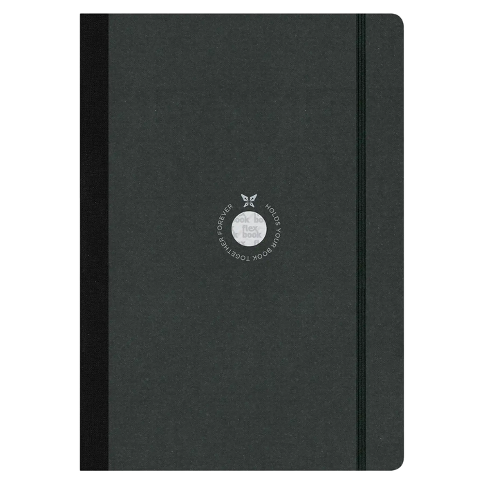 Global Notebook / blanko / leere Seiten / Flexbook mit Gummiband / black
