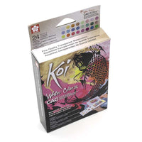 Sakura / Koi / Water Colors / Aquarellfarben / Sketch Box / Sonderfarben / 24 Farben in Näpfchen + Zubehör