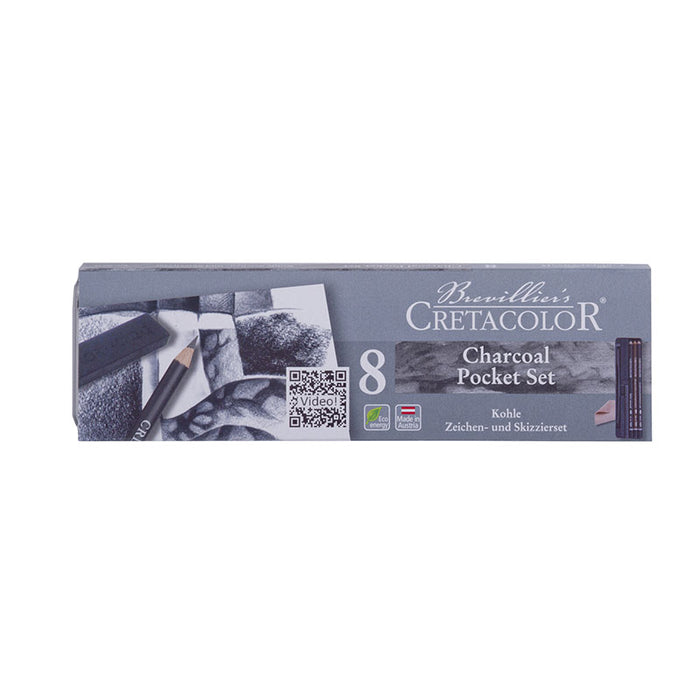 Cretacolor/ Charcoal Pocket Set / 8teilig, Metalletui