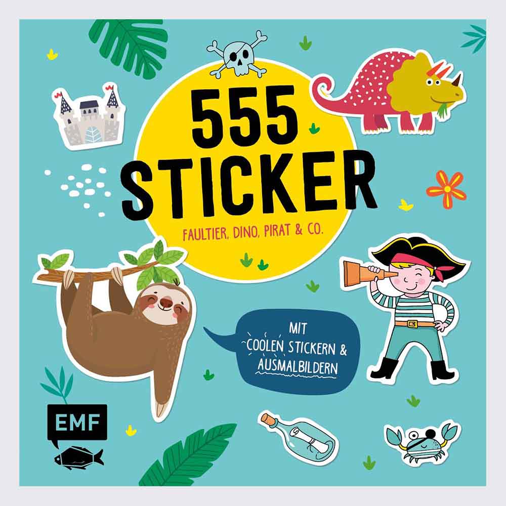 EMF / 555 Sticker / Faultier, Dino, Pirat und Co.