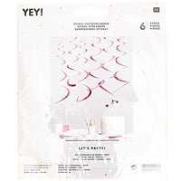 Rico Design / YEY! Let's Party / Spiralluftschlangen /  Pink / 6 Stück / 50 cm