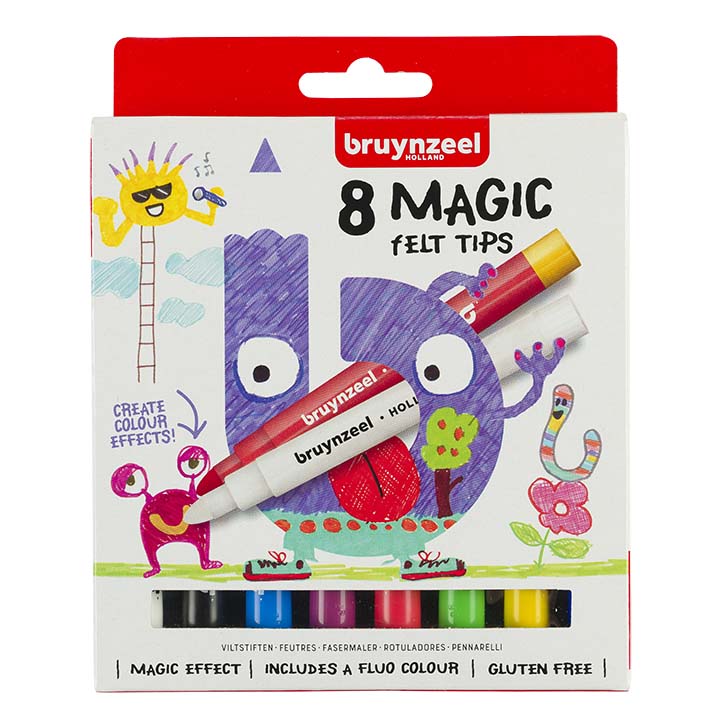 Bruynzeel, Set mit 8 Magic-Fasermalern für Kinder, Produktansicht