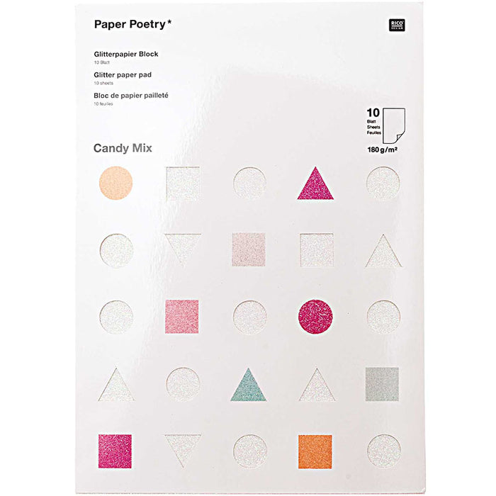 Paper Poetry / Bastelpapier / Glitterpapierblock / Candy Mix
