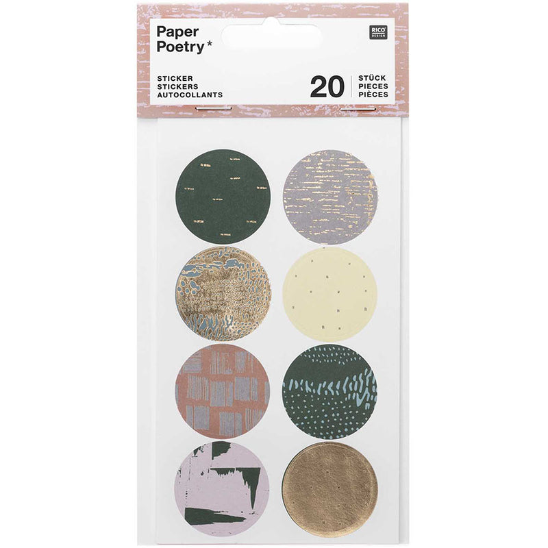Paper Poetry / Sticker Struktur grün / 4 Blatt