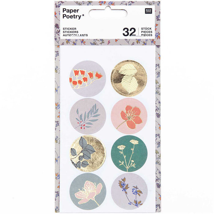 Paper Poetry / Sticker Pflanzen klein / 4 Blatt