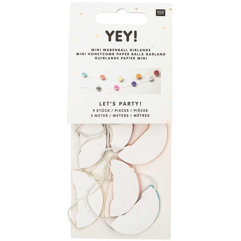 Rico Design / YEY! Let's Party / Mini-Wabenballgirlande / 2m