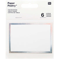 Paper Poetry / Tischkarten mit Hot Foil / 9x12,7cm / 6 Stück irisierend