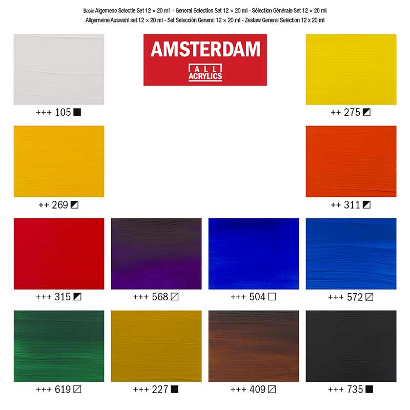 Amsterdam / General Selection Set / 12x20 ml / Acrylfarbe