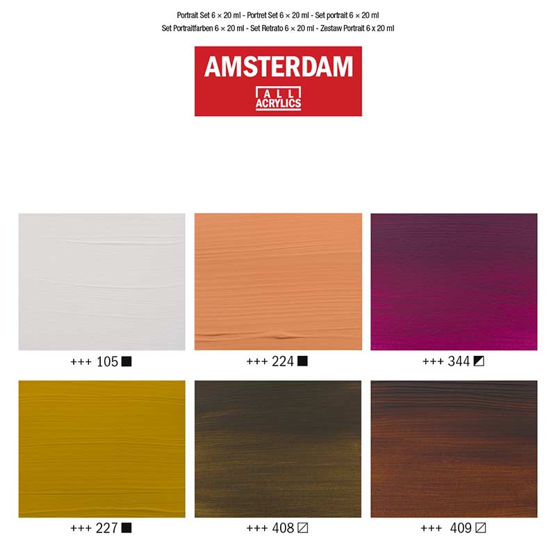 Amsterdam / Portrait Set / 6x20ml / Acrylfarbe