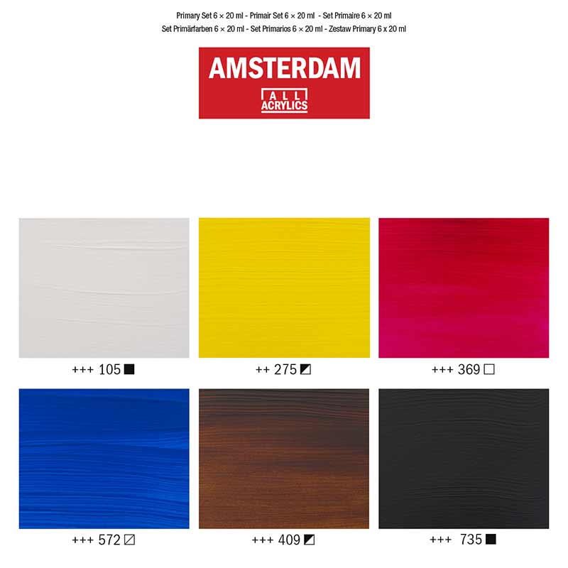 Amsterdam / Primary Set / 6x20 ml / Acrylfarbe