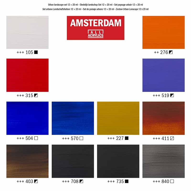 Amsterdam / Urban Landscape Set / 12x20ml / Acrylfarbe