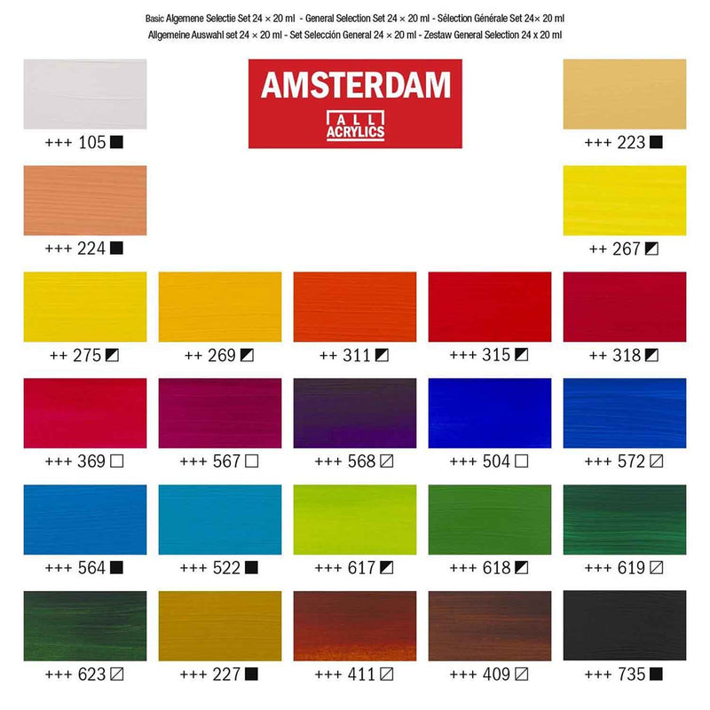 Amsterdam / General Selection Set / 24x20 ml / Acrylfarbe