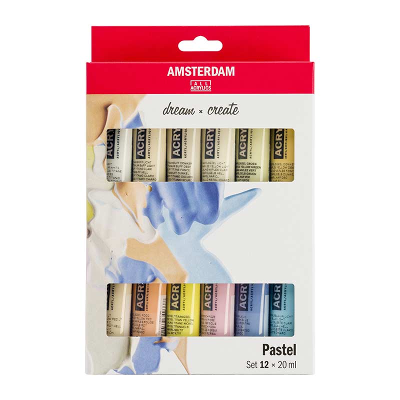 Amsterdam / Pastelfarben Set / 12 Stück / Acrylfarbe / Tube 20 ml