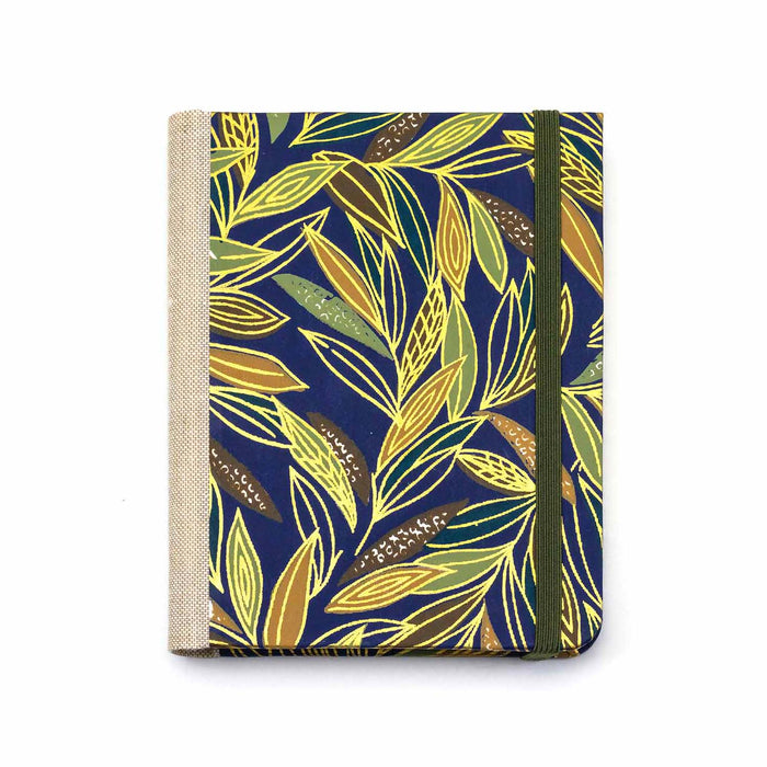 3 Jahresplaner, vergleichendes Tagebuch,  Zweig mit goldenen Blättern, Chiyogami, Hersteller Blaupause, Aussenansicht des Einbandes