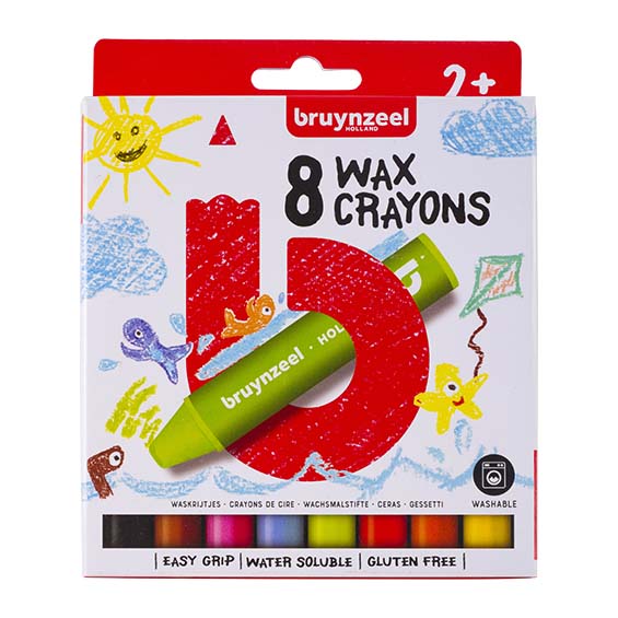 Bruynzeel, Wax Crayons, Farbstifte, 8 Stück, Produktansicht
