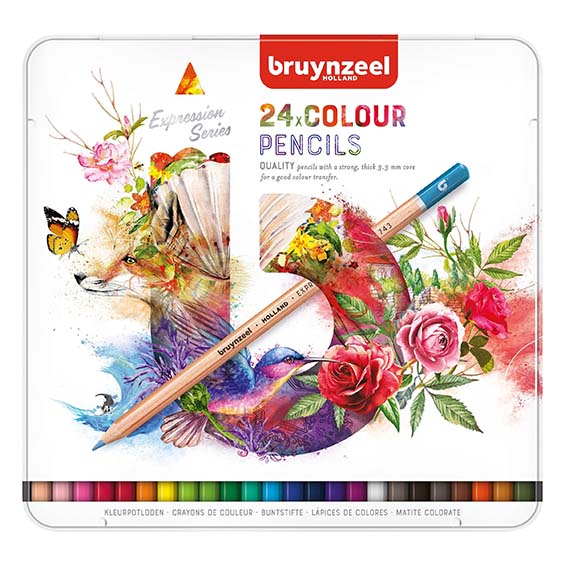 Bruynzeel, Expression, Buntstifte, Metalletui mit 24 Stiften, Produktansicht