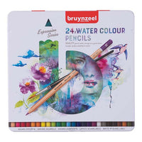 Bruynzeel, Expression, Watercolour Pencils, Metalletui mit 24 Stiften, Produktansicht