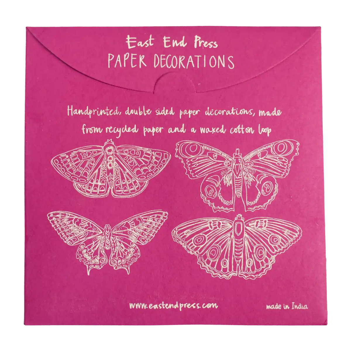 Papierdekoration / Schmetterlinge 4 Set / zum aufhängen / Handsiebdruck / Baumwollpapier