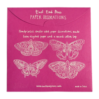 Papierdekoration / Schmetterlinge 4 Set / zum aufhängen / Handsiebdruck / Baumwollpapier