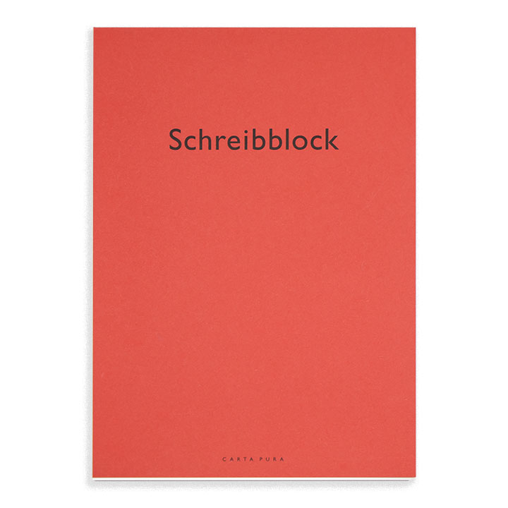 Schreibblock / A4 / 100grm² / Oberfläche vellin / Carta Pura / rot