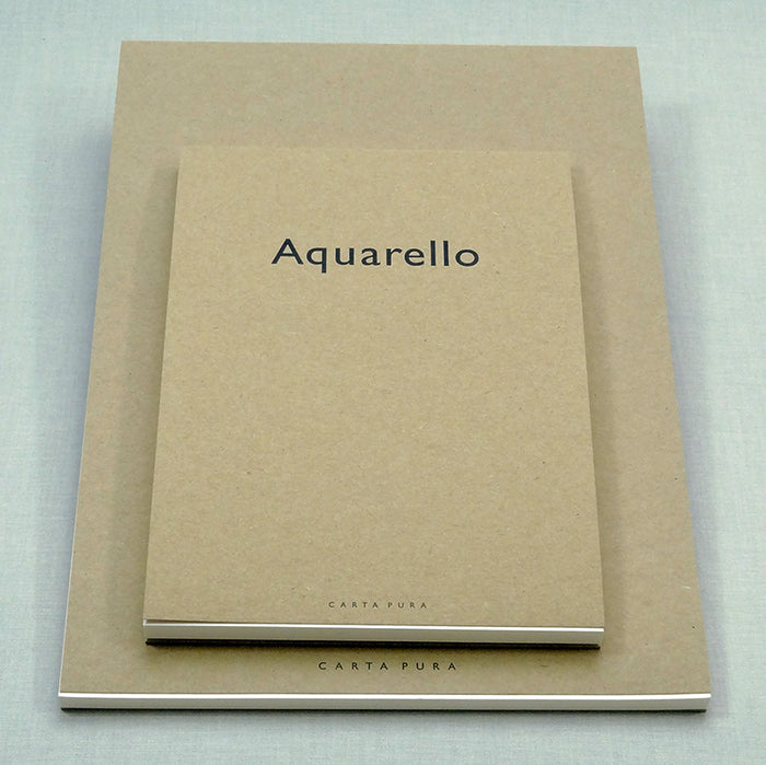 Aquarellblock, Aquarello , Hersteller Carta Pura, 100% Baumwolle , Cotton, Papier leicht gelblich, Aussenansicht