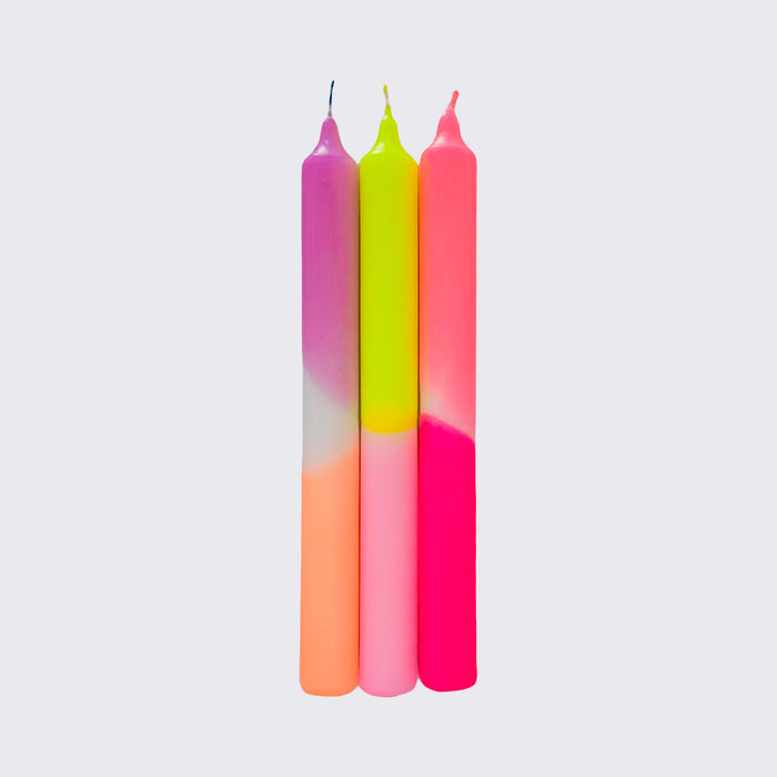 Dip Dye Neon / Summer Breeze / 3 Kerzen