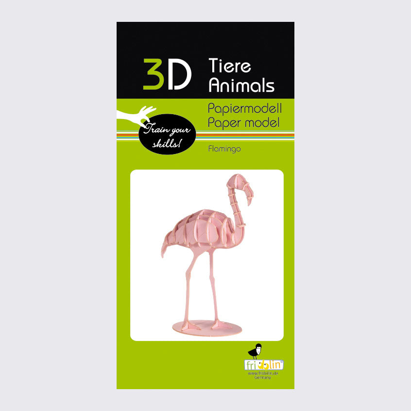 3D Papiermodell / Flamingo