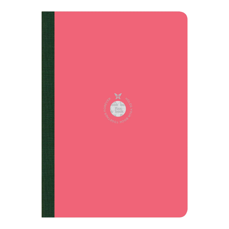 Global Smartbook Pink / ruled / linierten Seiten /  Flexbook mit Leinenrücken in grün