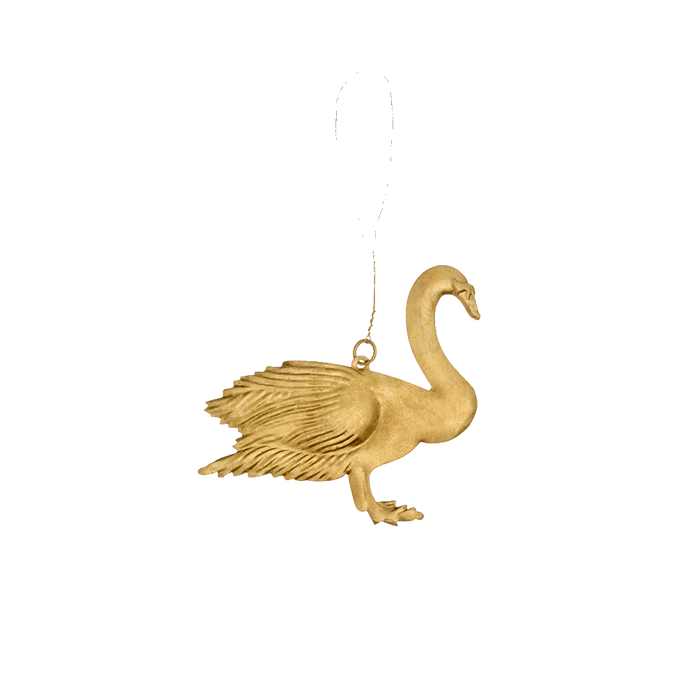 Bungalow / Golden Ornament Swan / Christbaumschmuck