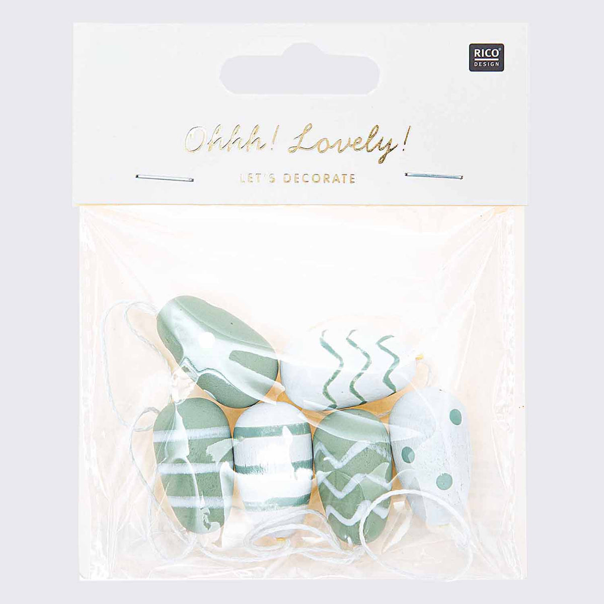 Rico Design / Ohhh! Lovely! / Holzhaenger / Osterei / 6 Stueck / mint