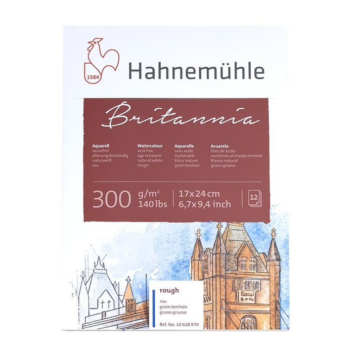 Hahnemühle / Britannia / Aquarellblock / 300g/m² / naturweiß / rau / grain torchon