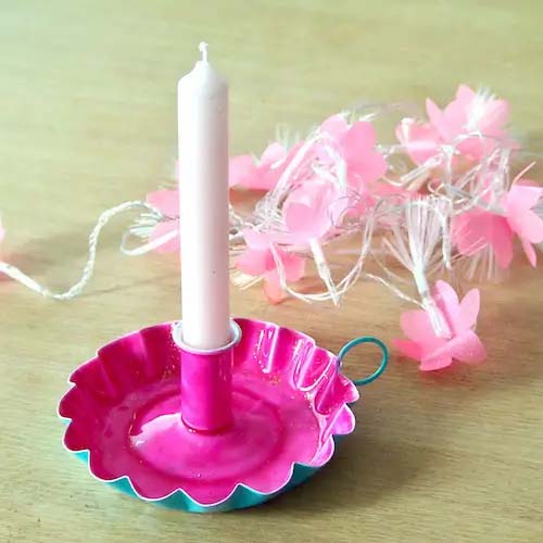 Candle holder / Kerzenhalter / Shine Pink / L