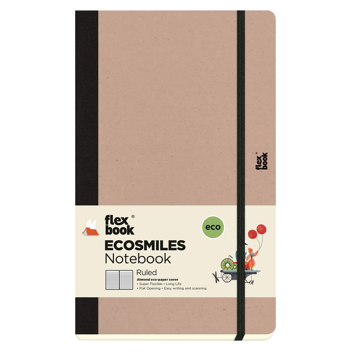 Ecosmiles Notebook / Almond / liniert /  Seiten aus recy. Papier von Zitronenfrüchten / 13x21cm