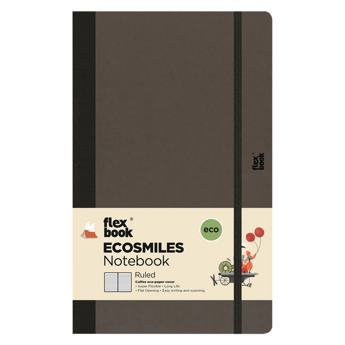 Ecosmiles Notebook / Coffee / liniert /  Seiten aus recy. Papier von Zitronenfrüchten / 13x21cm