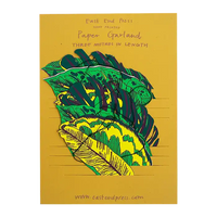 Girlande / Leaves / 3m / Handsiebdruck / Baumwollpapier