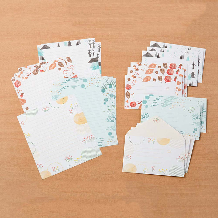 Briefset / Midori/ Letterpress / Letter Set Four Seasons / Seasonal Plants