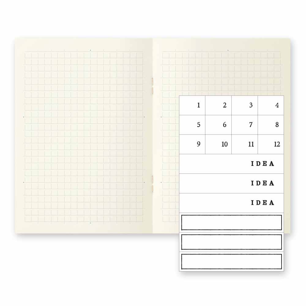 Md Notebook Light / Skizzenheft kariert / A6 / 3er Set