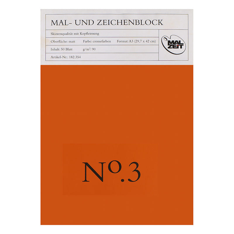 Ami,      Mal- u. Zeichenblock No. 3, 90 g/m²,     50 Blatt     Cremefarbenes Skizzenpapier mit matter Oberfläche     kopfgeleimt