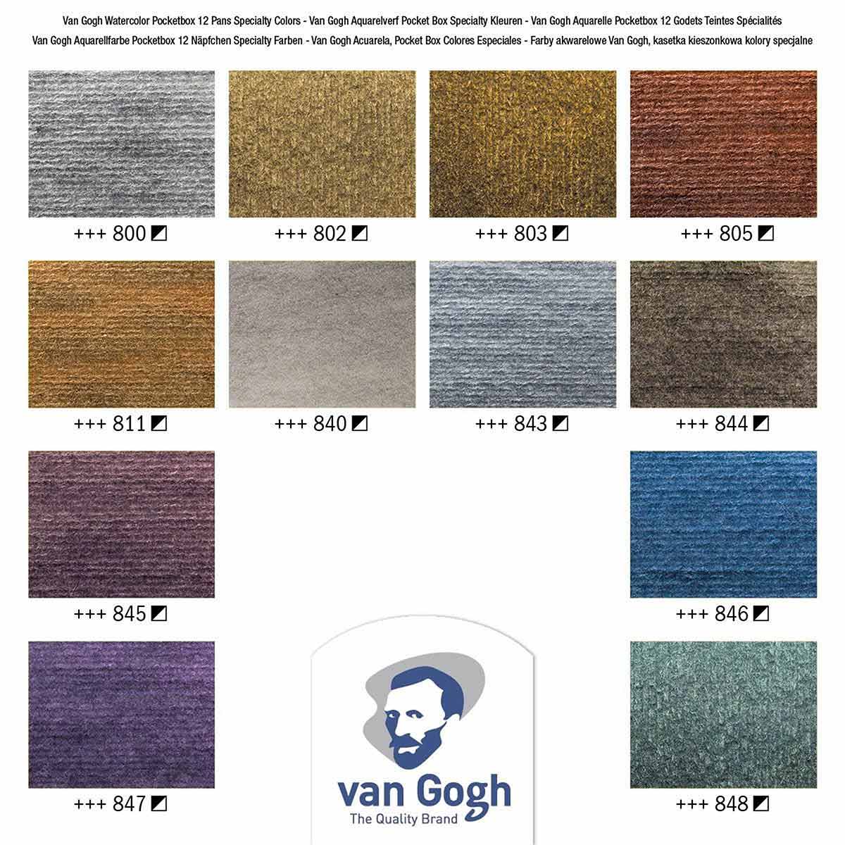 Van Gogh / Aquarellfarbe / Metallic Interference Colours / Aquarellset mit 12 Farben