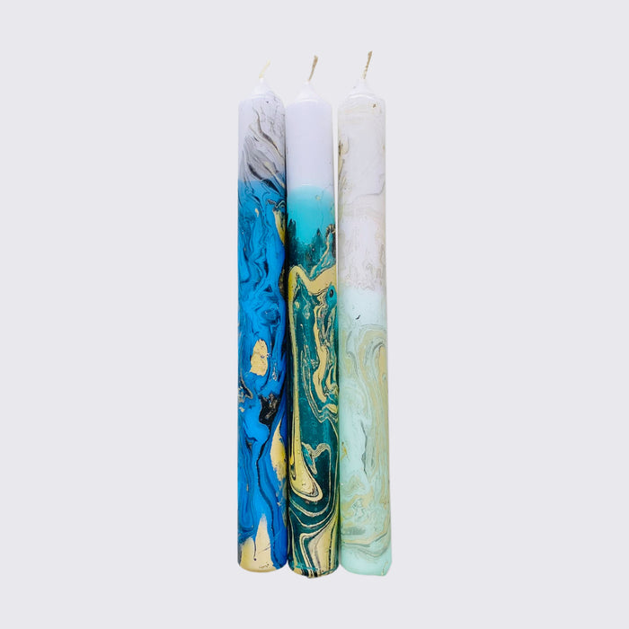 Dip Dye Marmor / Neptun / 3 Kerzen