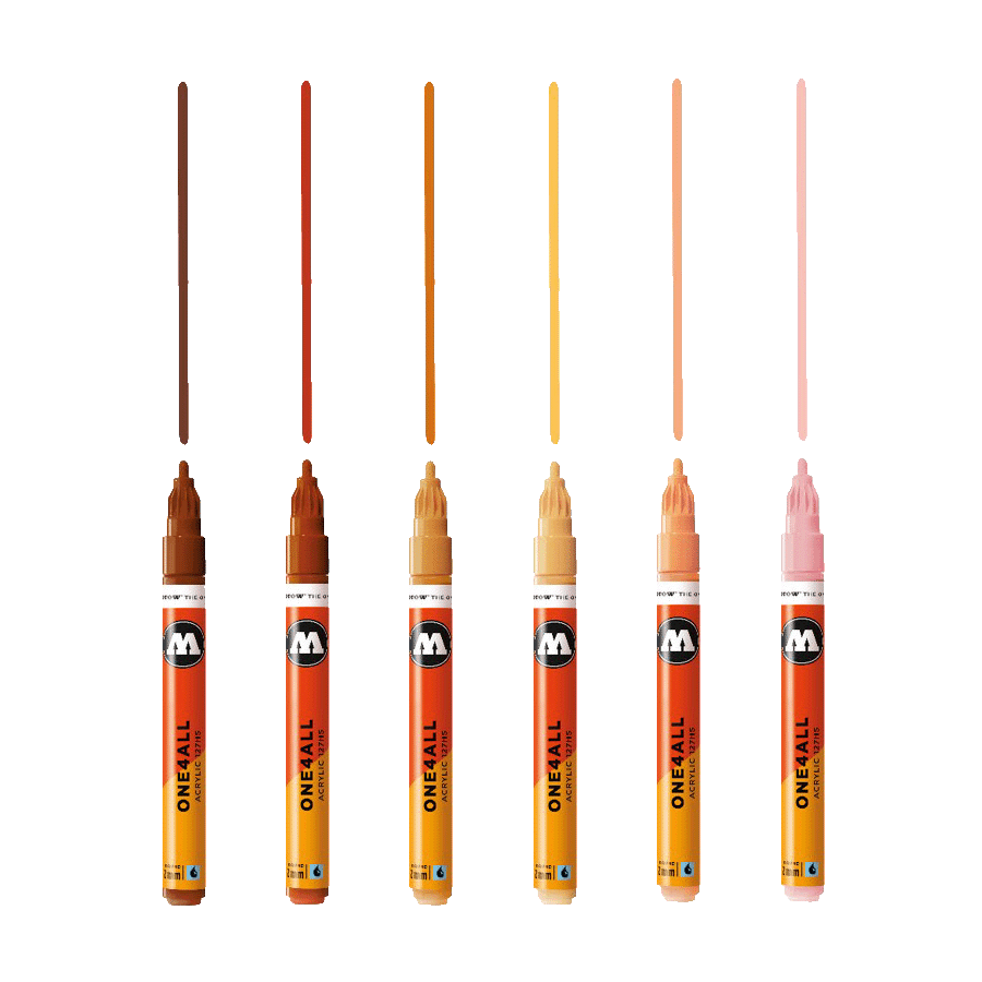 Molotow / one4all  / ACRYLMARKER 2mm / Character Set / 6er SETS