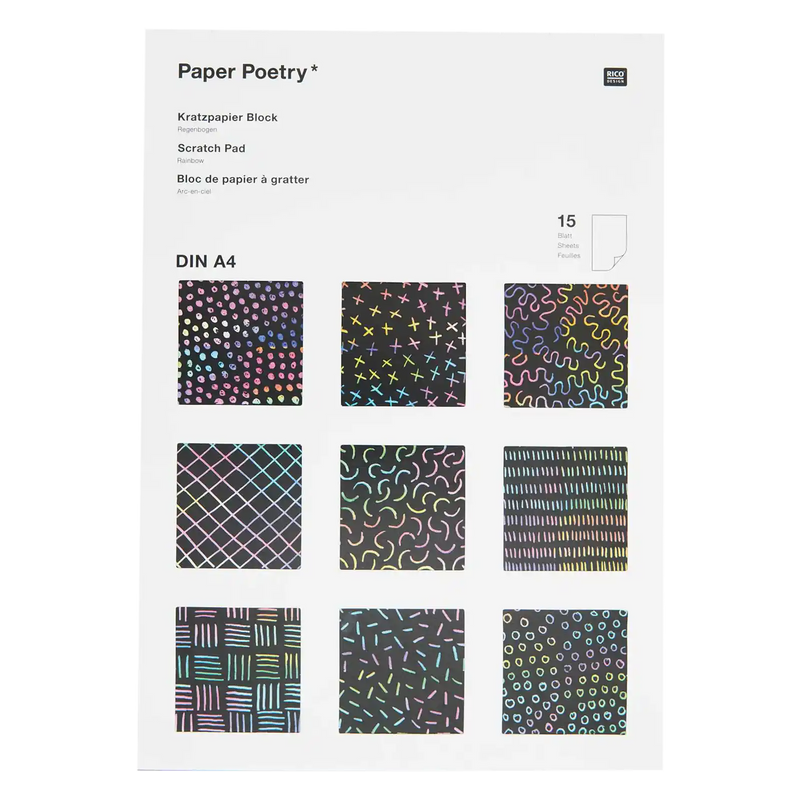 Paper Poetry / Kratzpapierblock / A4 / 15 Blatt